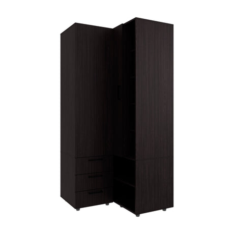 Armoire 70.9' H, 1 Door, 3 Drawers, 7 Shelves, 10 Legs, Black Wengue - Bedroom - sold by Home Elegance USA