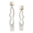Feamelo Ivory Stone Candleholders (Set of 2) - Beige by Uttermost - View 1