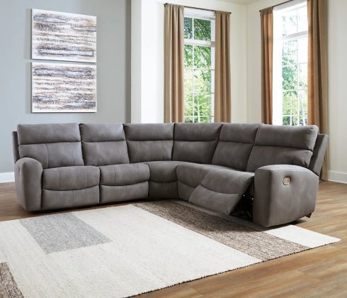 Ashley Slate Next - Gen DuraPella 61003S6 5 - Piece Power Reclining Sectional | Home Elegance USA