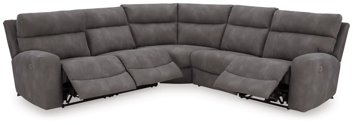 Ashley Slate Next - Gen DuraPella 61003S6 5 - Piece Power Reclining Sectional | Home Elegance USA