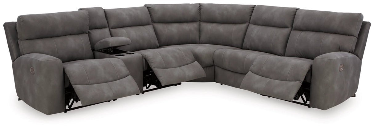 Ashley Slate Next - Gen DuraPella 61003S7 6 - Piece Power Reclining Sectional | Home Elegance USA