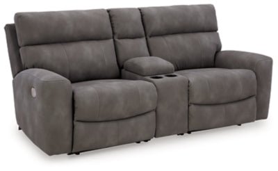 Ashley Slate Next - Gen DuraPella 61003S3 3 - Piece Power Reclining Sectional Loveseat with Console - 61003S3 - Home Elegance USA - 1