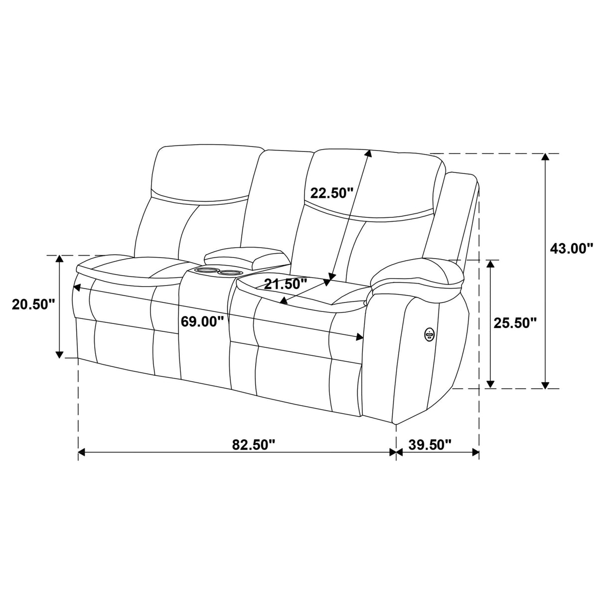 3 Pc Power Sectional - Sycamore Upholstered Power Reclining Sectional Sofa Dark Brown - 610190P - image - 14