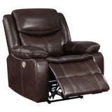 Power Recliner - Sycamore Upholstered Power Recliner Chair Dark Brown