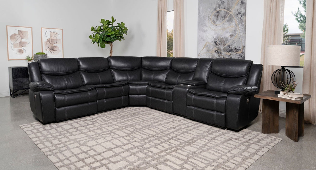 3 Pc Power Sectional - Sycamore Upholstered Power Reclining Sectional Sofa Dark Grey | Coaster | Home Elegance USA