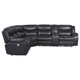 3 Pc Power Sectional - Sycamore Upholstered Power Reclining Sectional Sofa Dark Grey - 610200P - image - 3