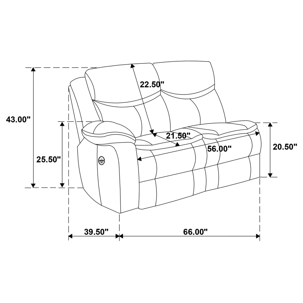 3 Pc Power Sectional - Sycamore Upholstered Power Reclining Sectional Sofa Dark Grey - 610200P - image - 10