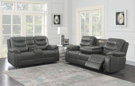 Flamenco 2 - piece Tufted Upholstered Power Living Room Set Charcoal - 610204P - S2 - image - 1