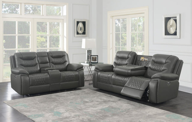 Flamenco 2 - piece Tufted Upholstered Power Living Room Set Charcoal | Coaster | Home Elegance USA