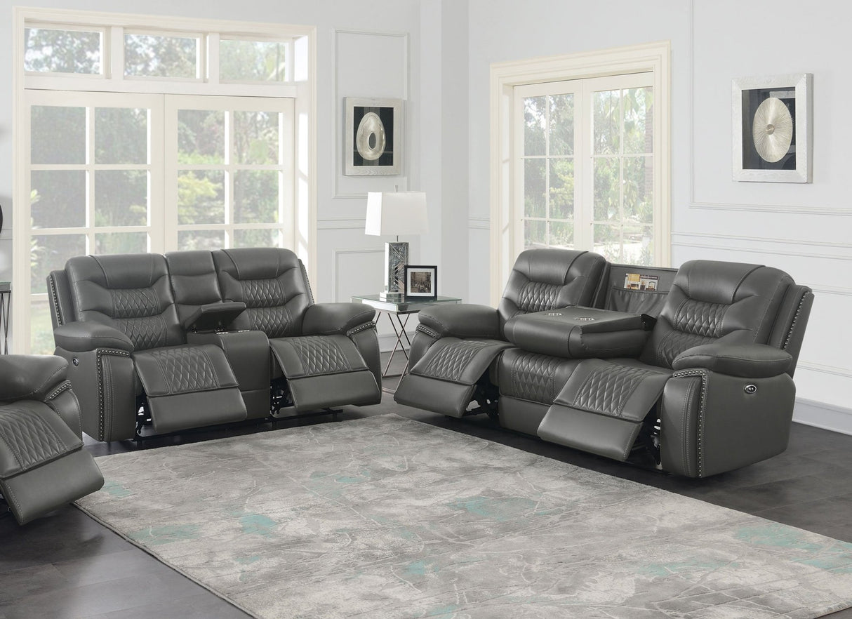 Flamenco 2 - piece Tufted Upholstered Power Living Room Set Charcoal | Coaster | Home Elegance USA