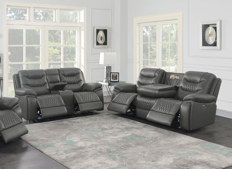 Flamenco 2 - piece Tufted Upholstered Power Living Room Set Charcoal - 610204P - S2 - image - 2