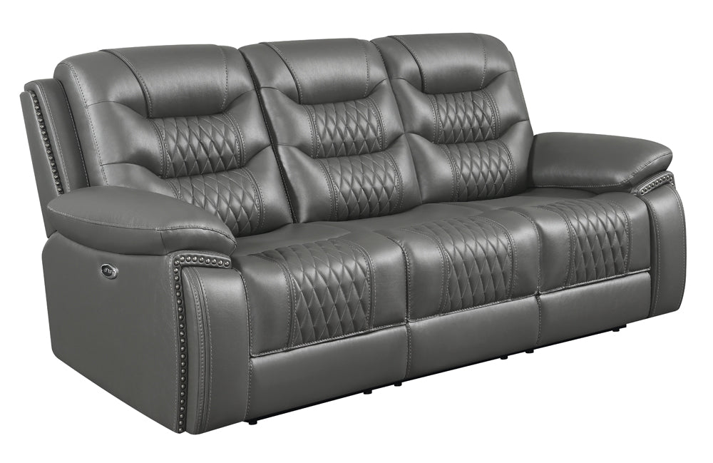 Power Sofa - Flamenco Tufted Upholstered Power Sofa Charcoal