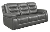 Power Sofa - Flamenco Tufted Upholstered Power Sofa Charcoal