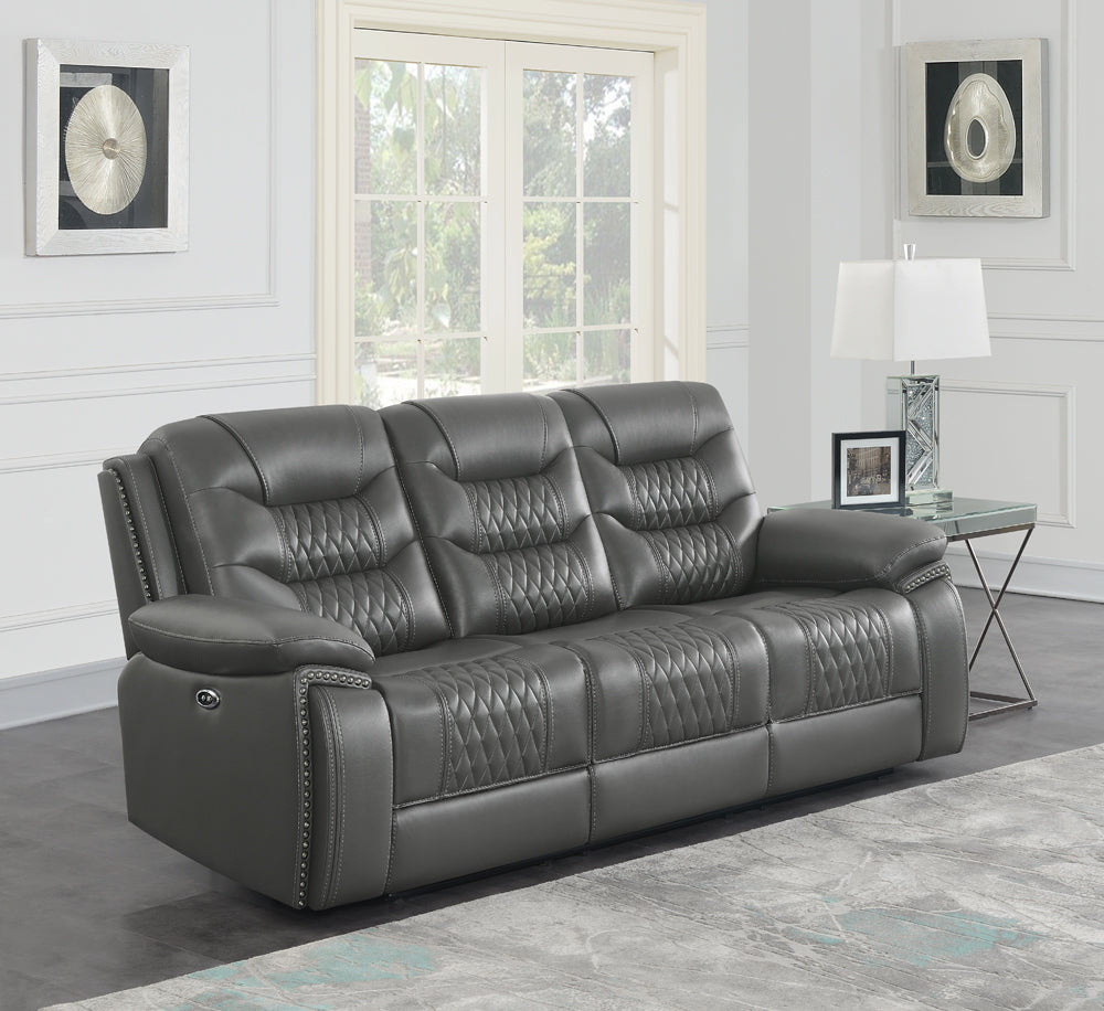 Power Sofa - Flamenco Tufted Upholstered Power Sofa Charcoal