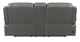 Power Loveseat - Flamenco Tufted Upholstered Power Loveseat with Console Charcoal