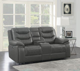 Power Loveseat - Flamenco Tufted Upholstered Power Loveseat with Console Charcoal