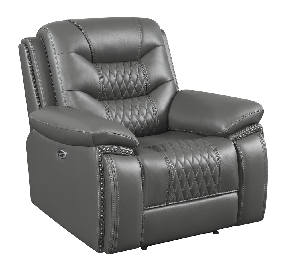 Power Recliner - Flamenco Tufted Upholstered Power Recliner Charcoal