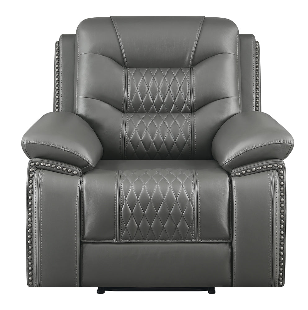 Power Recliner - Flamenco Tufted Upholstered Power Recliner Charcoal