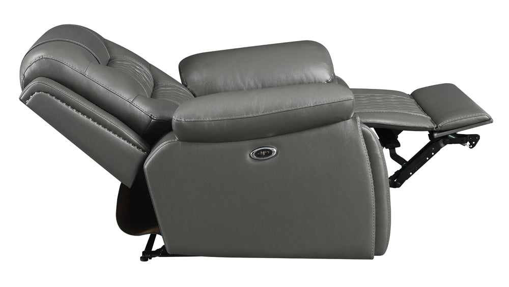 Power Recliner - Flamenco Tufted Upholstered Power Recliner Charcoal