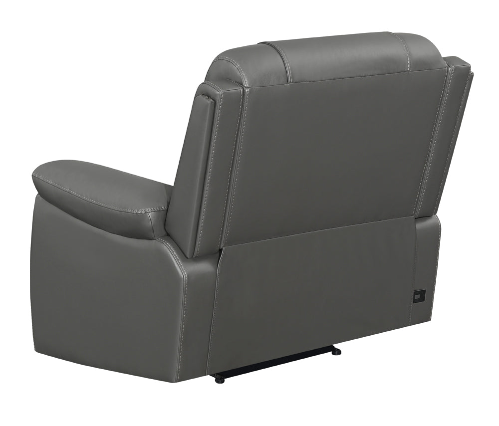 Power Recliner - Flamenco Tufted Upholstered Power Recliner Charcoal