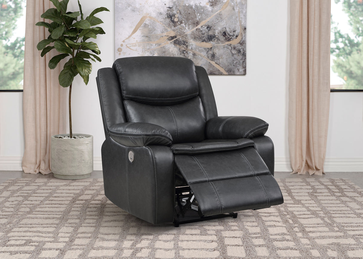 Power Recliner - Sycamore Upholstered Power Recliner Chair Dark Grey