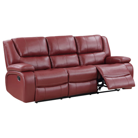 Motion Sofa - Camila 2-piece Upholstered Reclining Sofa Set Red Faux Leather