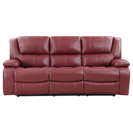 Motion Sofa - Camila 2-piece Upholstered Reclining Sofa Set Red Faux Leather