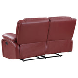 Camila 2 - piece Upholstered Reclining Sofa Set Red Faux Leather | Coaster | Home Elegance USA