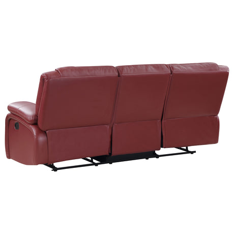 Motion Sofa - Camila 3-piece Upholstered Reclining Sofa Set Red Faux Leather