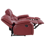 Camila 3 - piece Upholstered Reclining Sofa Set Red Faux Leather | Coaster | Home Elegance USA