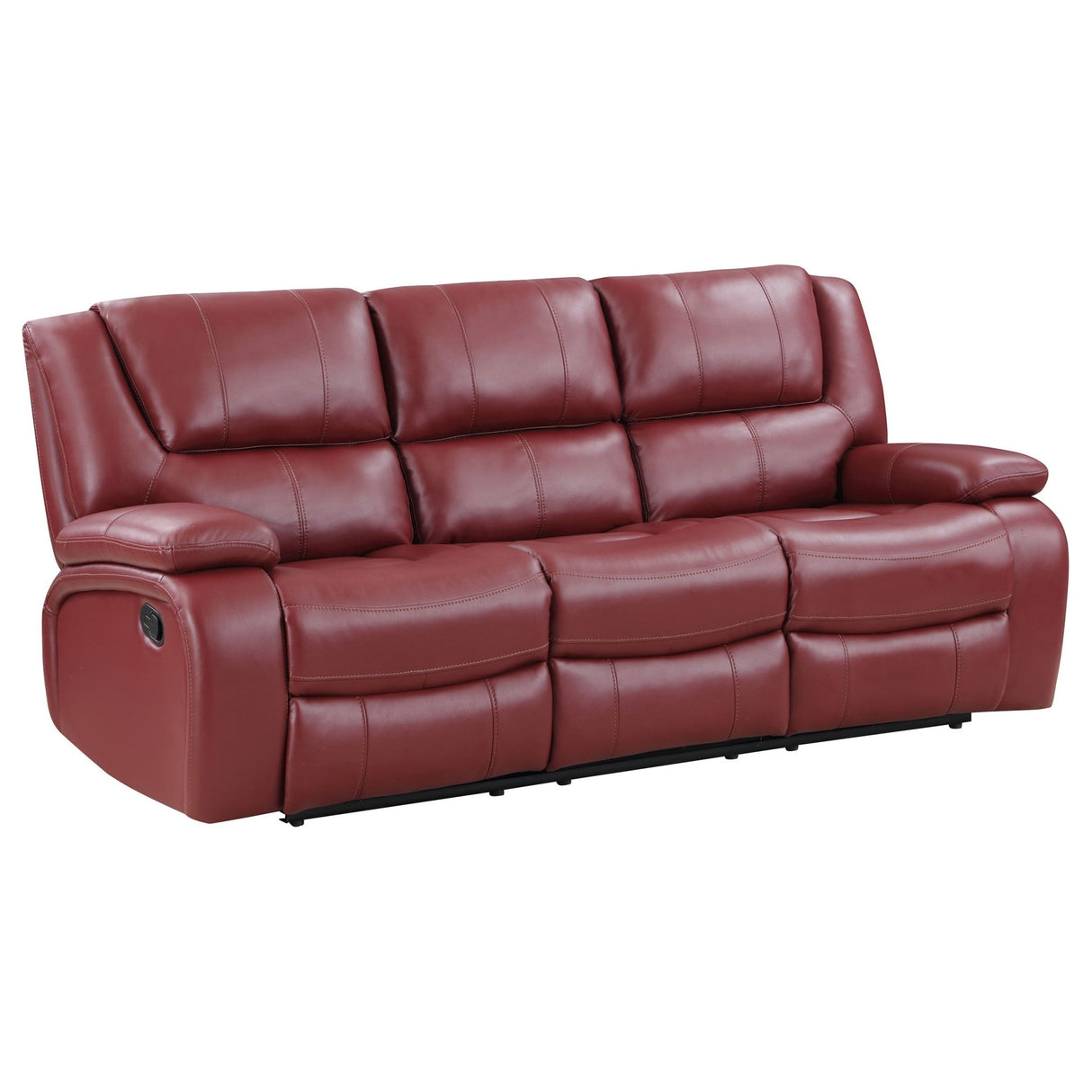 Camila Upholstered Motion Reclining Sofa Red Faux Leather | Coaster | Home Elegance USA