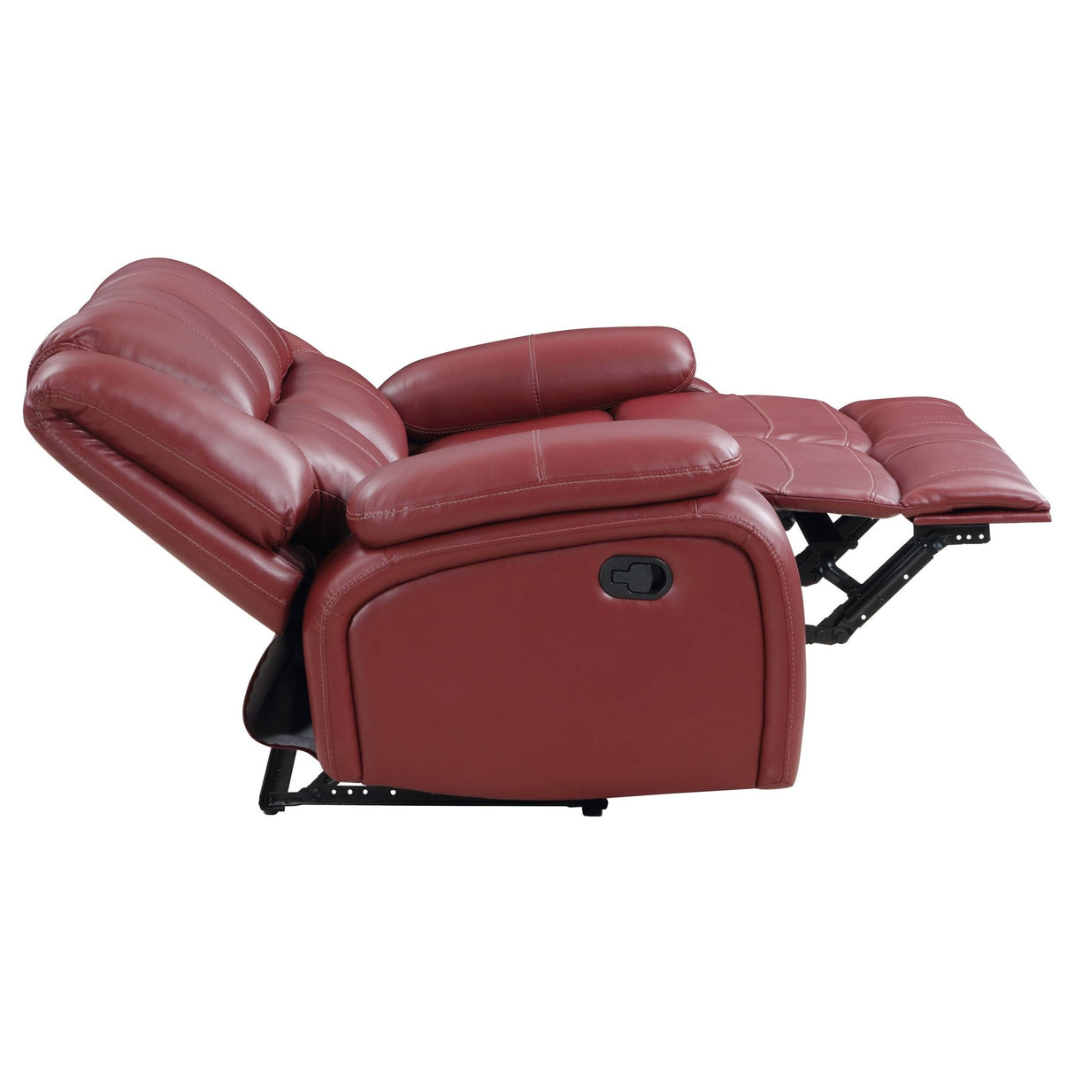 Camila Upholstered Motion Reclining Loveseat Red Faux Leather | Coaster - 610242 - Home Elegance USA - 7