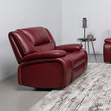 Glider Recliner - Camila Upholstered Glider Recliner Chair Red Faux Leather