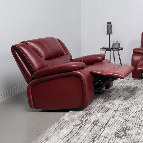 Glider Recliner - Camila Upholstered Glider Recliner Chair Red Faux Leather