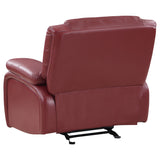 Glider Recliner - Camila Upholstered Glider Recliner Chair Red Faux Leather