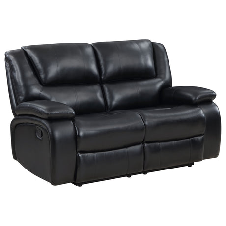 Motion Sofa - Camila 2-piece Upholstered Motion Reclining Sofa Set Black