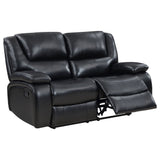 Camila 2 - piece Upholstered Motion Reclining Sofa Set Black | Coaster | Home Elegance USA