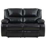 Camila 2 - piece Upholstered Motion Reclining Sofa Set Black | Coaster | Home Elegance USA