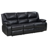 Camila 3 - piece Upholstered Motion Reclining Sofa Set Black | Coaster | Home Elegance USA