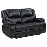 Camila 3 - piece Upholstered Motion Reclining Sofa Set Black | Coaster | Home Elegance USA