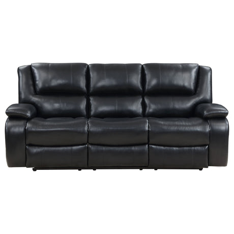 Camila Upholstered Motion Reclining Sofa Black | Coaster - 610244 - Home Elegance USA - 5