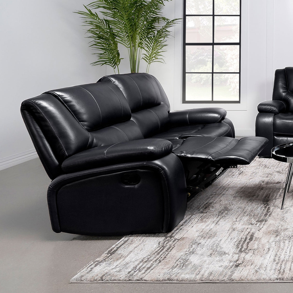 Camila Upholstered Motion Reclining Loveseat Black | Coaster | Home Elegance USA