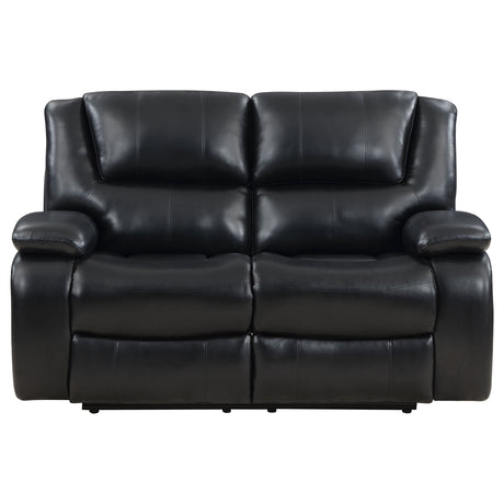 Motion Loveseat - Camila Upholstered Motion Reclining Loveseat Black