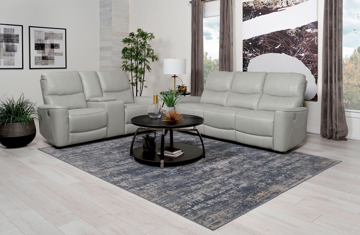 Power Sofa 2 Pc Set - Greenfield 2-piece Upholstered Power Reclining Sofa Set Ivory