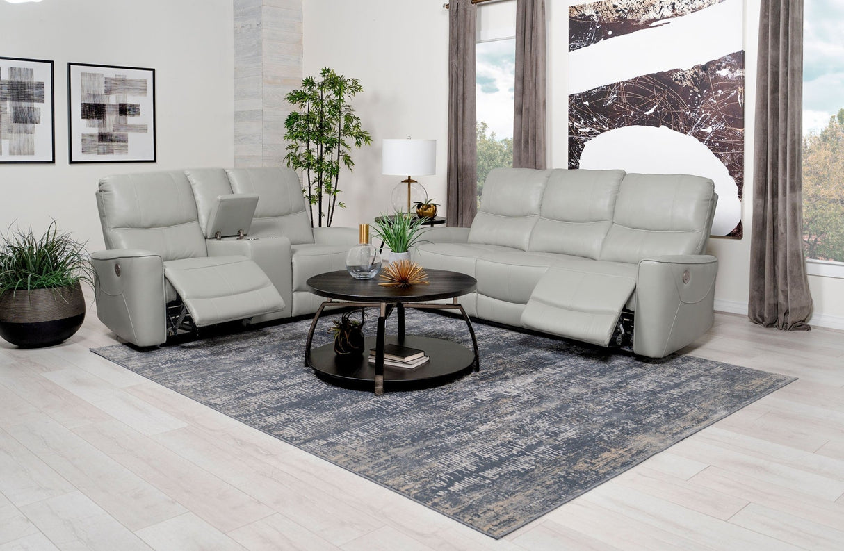 Power Sofa 2 Pc Set - Greenfield 2-piece Upholstered Power Reclining Sofa Set Ivory