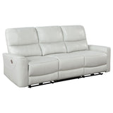 Power Sofa 2 Pc Set - Greenfield 2-piece Upholstered Power Reclining Sofa Set Ivory