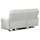 Power Sofa 2 Pc Set - Greenfield 2-piece Upholstered Power Reclining Sofa Set Ivory