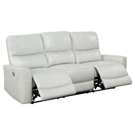 Power Sofa 3 Pc Set - Greenfield 3-piece Upholstered Power Reclining Sofa Set Ivory