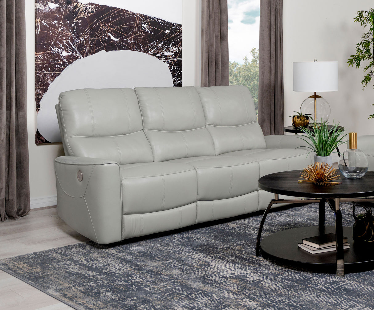 Power Sofa - Greenfield Upholstered Power Reclining Sofa Ivory