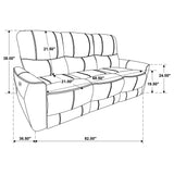 Power Sofa - Greenfield Upholstered Power Reclining Sofa Ivory